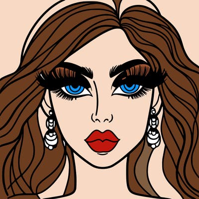 woman with extravagant makeup