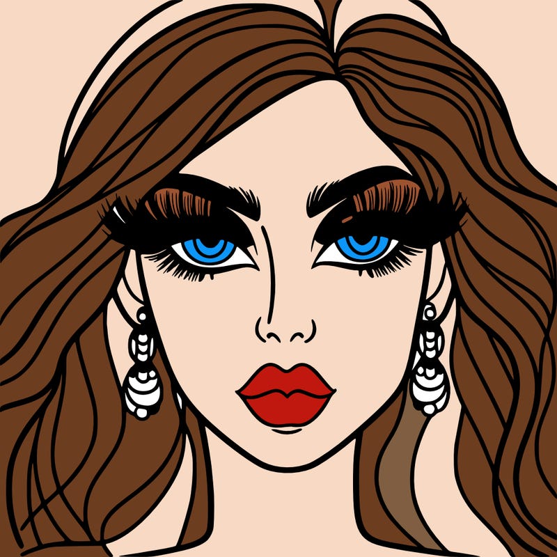 woman with extravagant makeup