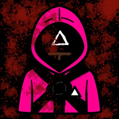a person with non face waering a hoodie with a small triangle symbol