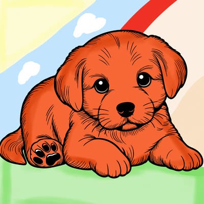 a cute realistic puppy