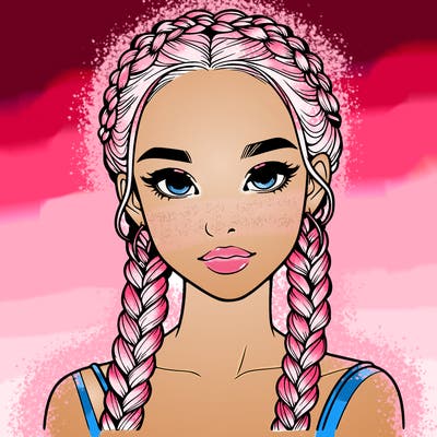 realistic girl with braids