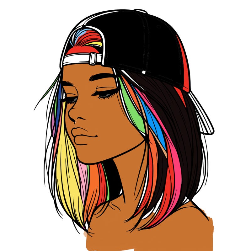 realistic  girl with a backwards hat