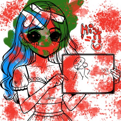 realistic pretty girl holding blank sign