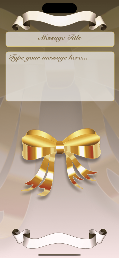 I Love You • Greeting cards - A digital greeting card template featuring a large golden bow and text input fields for personalization.