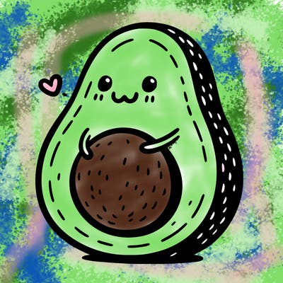 an avocado hugging an avocado