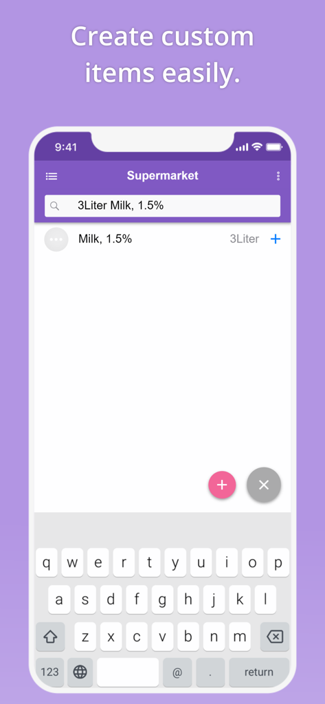 That Shopping List - Interface of That Shopping List app showing how to create and add custom grocery items easily.