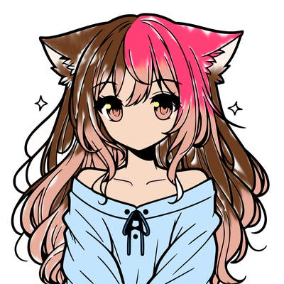 cute anime girl with cat ears