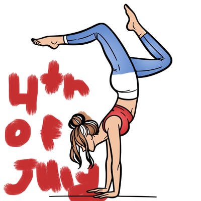 a woman doing a handstand