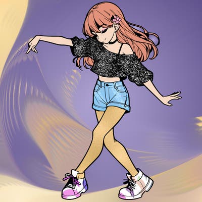 realistic girl danceing