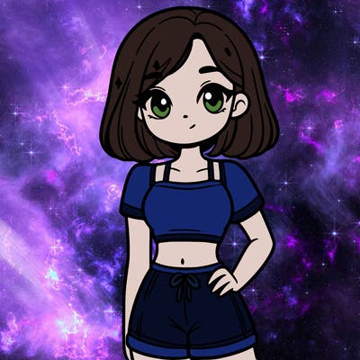 a cute teenage girl wearing a crop top and shorts