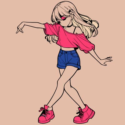 realistic girl danceing