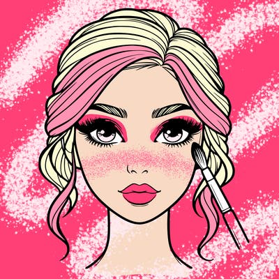 realistic person with makeup