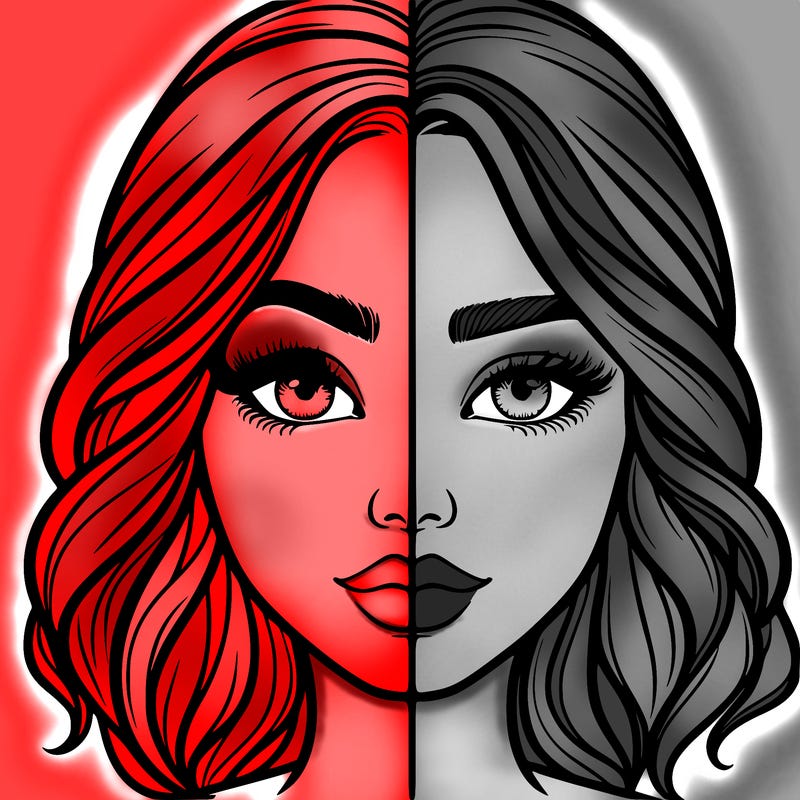 realistic girl split half