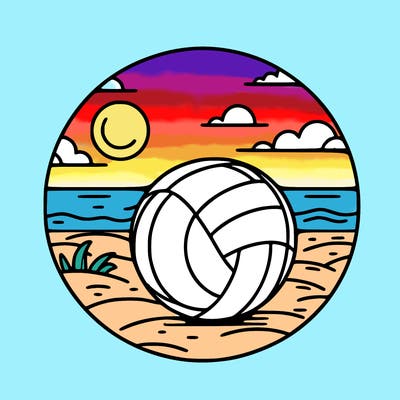 volleyball on a beach