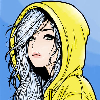 realistic girl with hoodie on