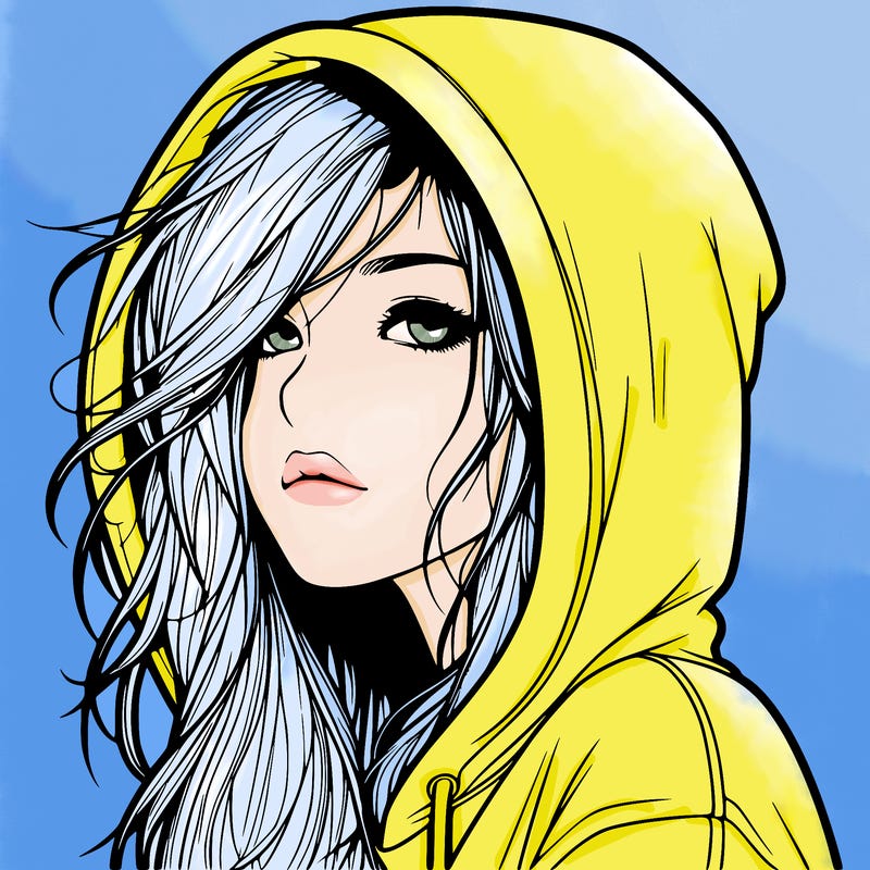 realistic girl with hoodie on