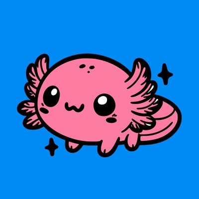 cute easy baby axolotl