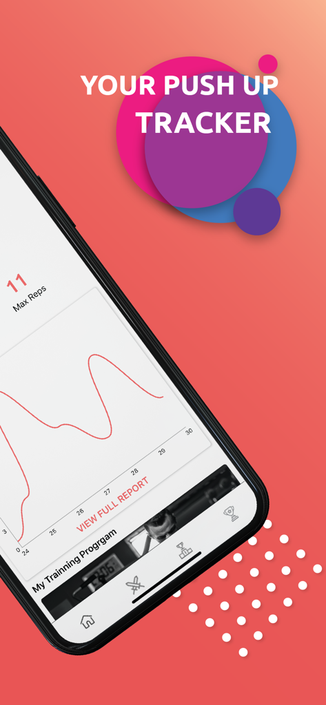 Push Up Challenge - Push Ups - Push up tracker app interface displaying a workout progress graph and max reps count