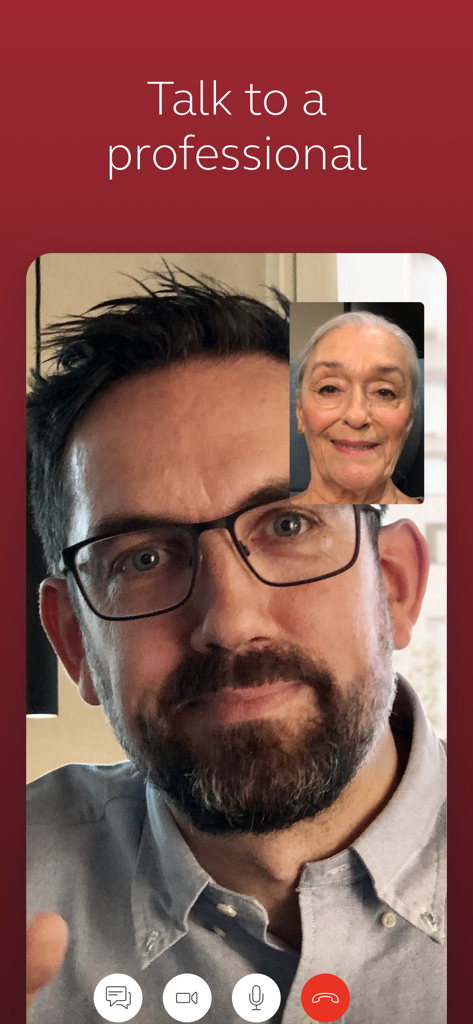 Videochiamata di telemedicina tra un utente e un audioprotesista nell'app ReSound Smart 3D