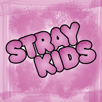 bubble letters saying stray kids