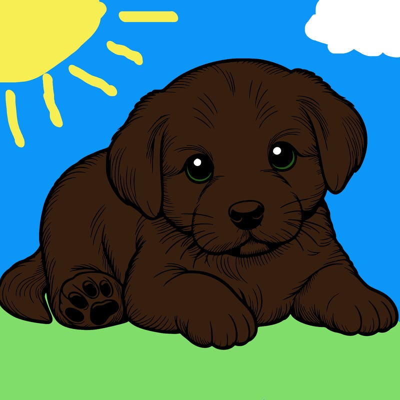 a cute realistic puppy