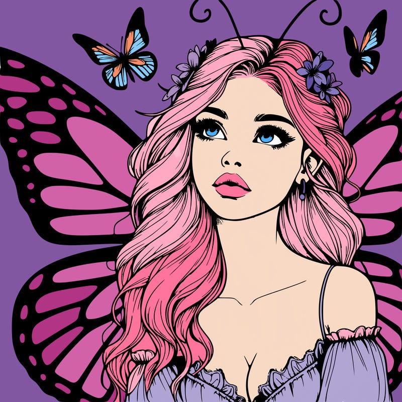 butterfly fairy realistic girl