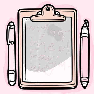 blank clip board with pen