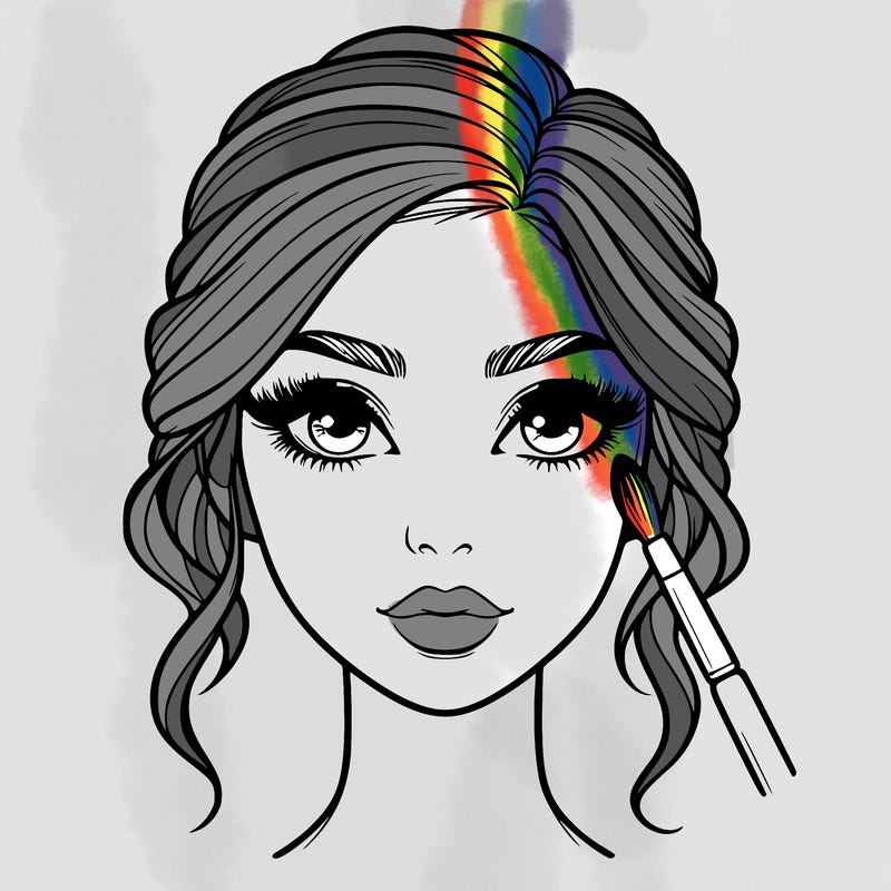 realistic person with makeup