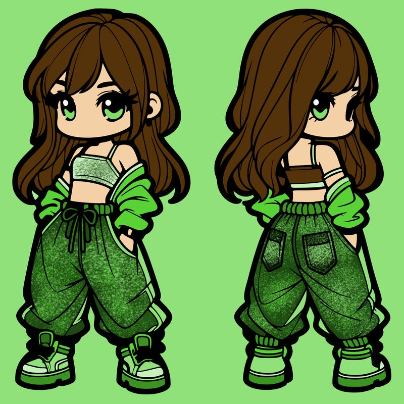 girl in crop top and baggy pants