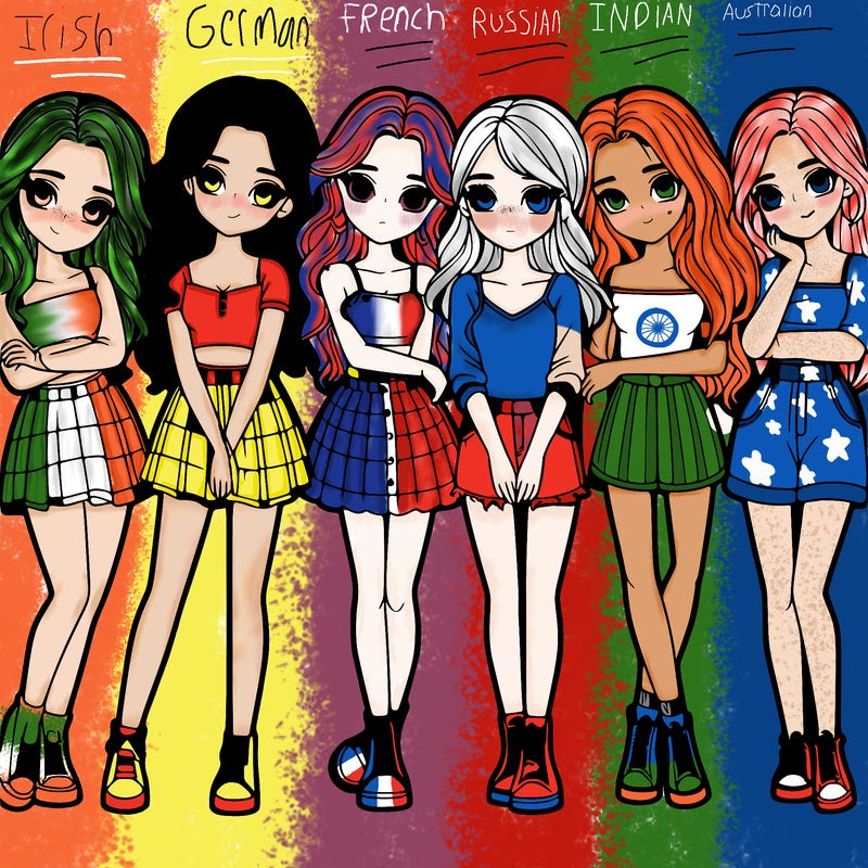 a group of girls realistic