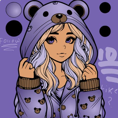 realistic girl in a animal pjs hoodie