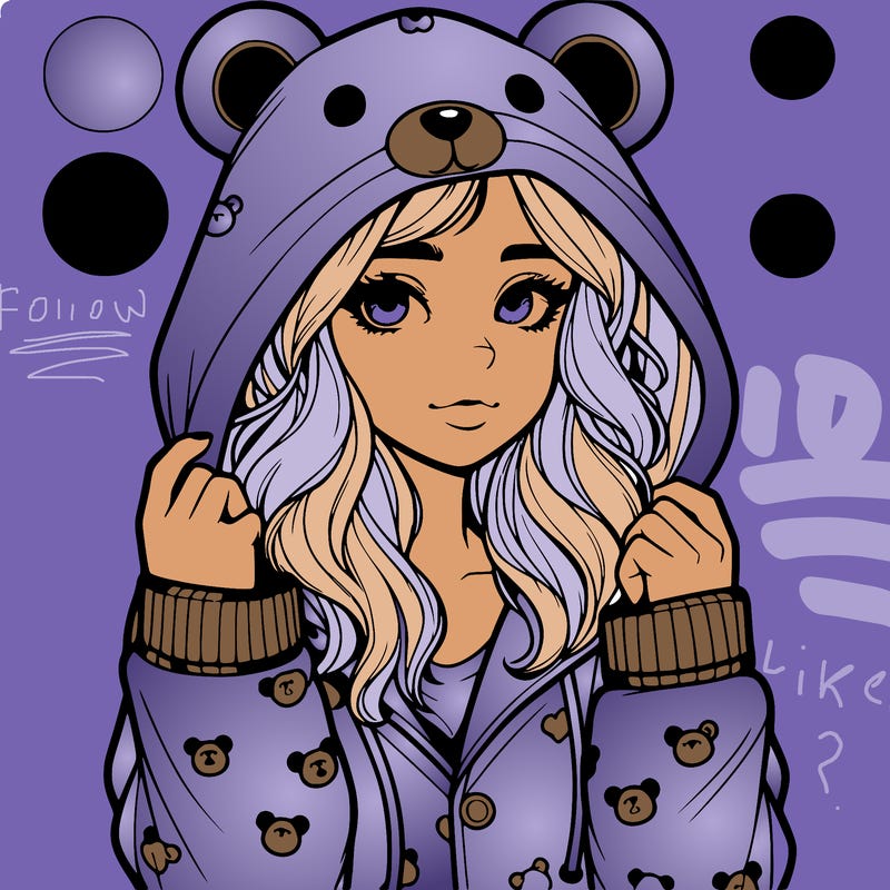realistic girl in a animal pjs hoodie