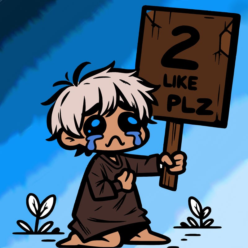 small poor toddler crying with sign that says 2 like plz