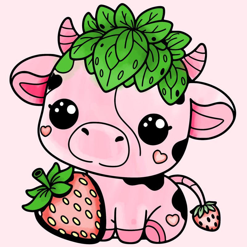 cute strawberry cow