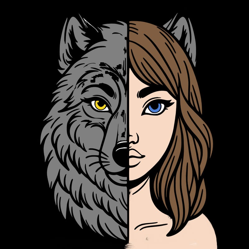 half wolf half girl realistic