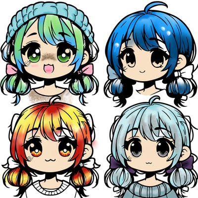 manga character girl kid