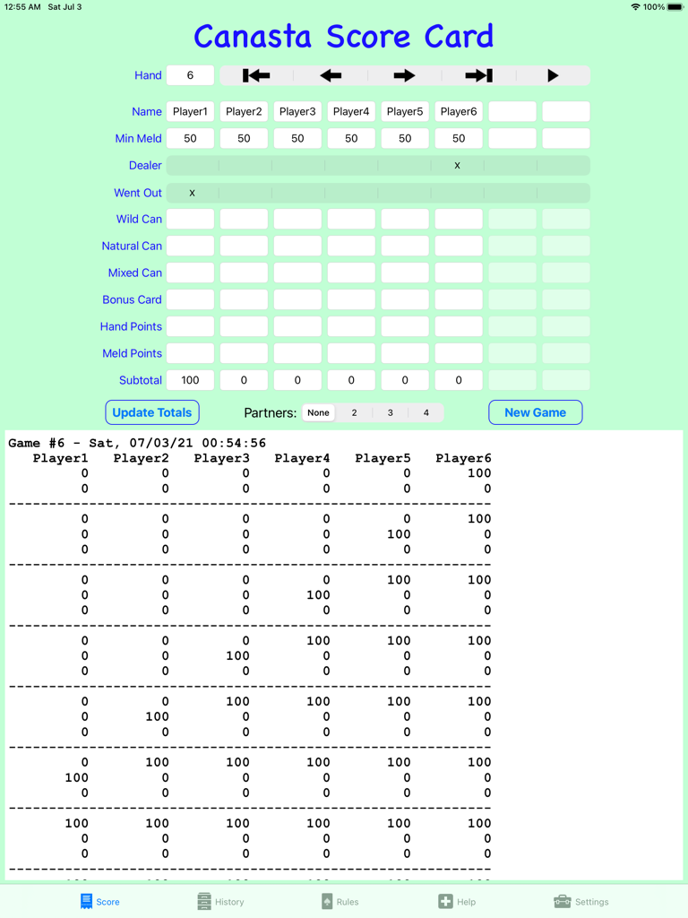Canasta Score Card - Entertainment App | MWM