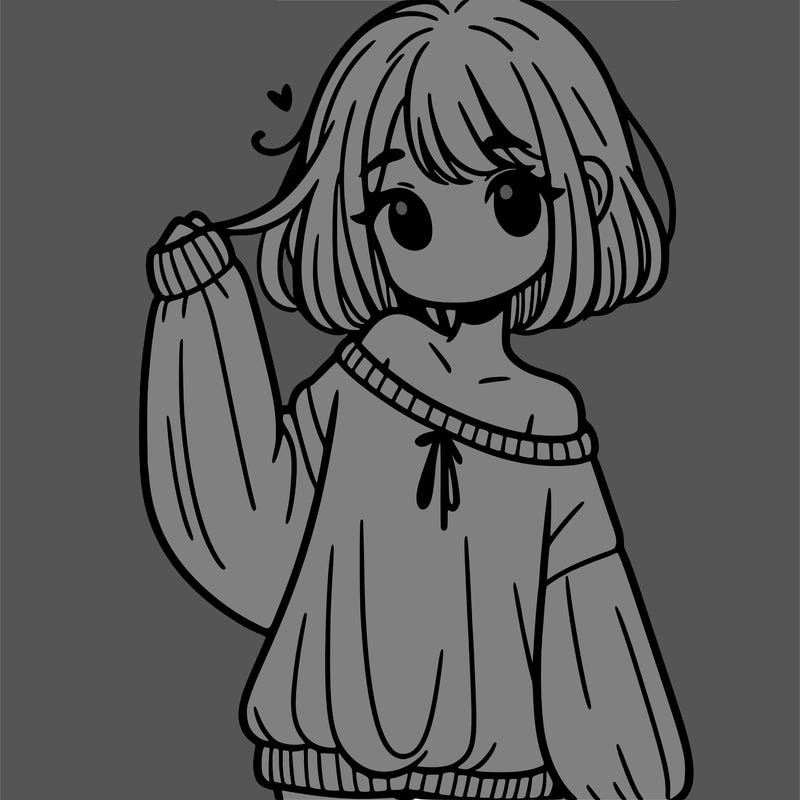 girl in baggy sweater hanging off her shoulder