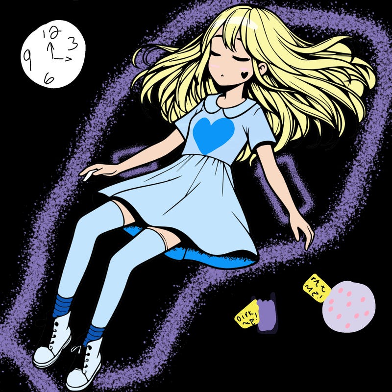 realistic girl floating