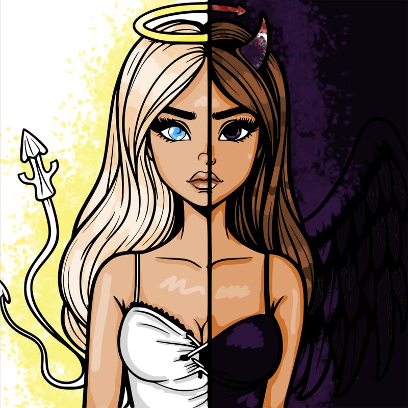 devil vs angel realistic girl