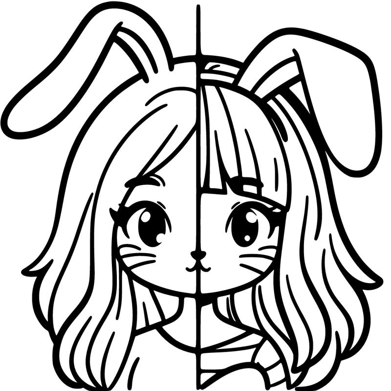 half girl half bunny