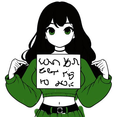 girl holding a blank sign in a long sleeve crop top