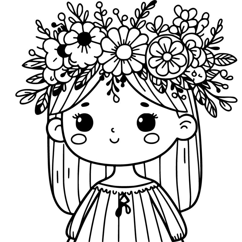 girl with flowers crown