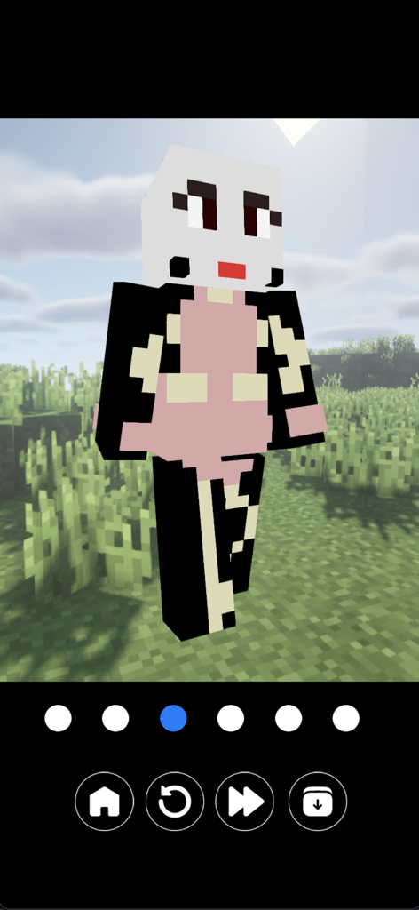 Brainrot Skins For Minecraft - Un aperçu de skin de personnage en 3D dans l'interface de l'application Brainrot Skins for Minecraft