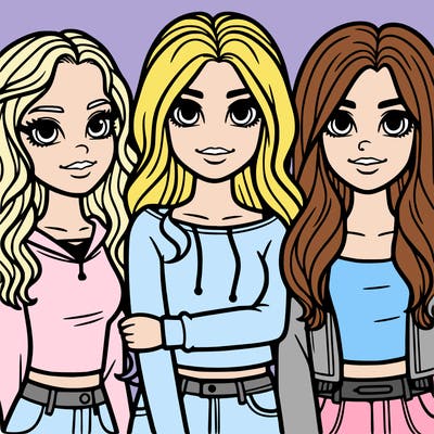 3 teenage girl best friends realistic