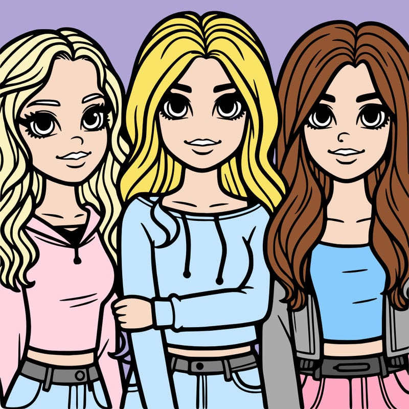 3 teenage girl best friends realistic