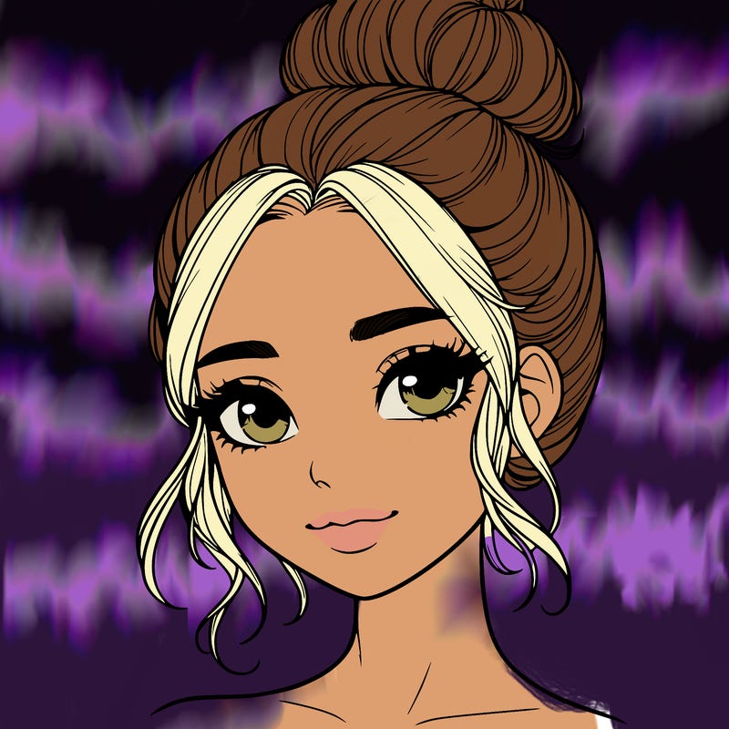 realistic pretty girl with hair in bun