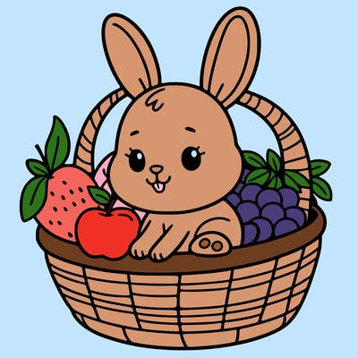 bunny in a fruit basket