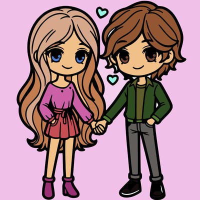 blonde couple with holding hands