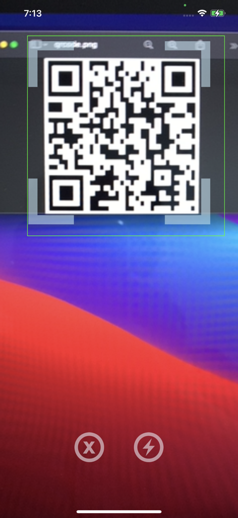 QROX+: QR code Generator - QROX app camera view scanning a QR code